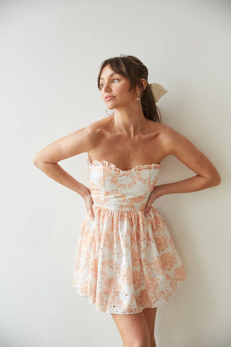 Kaylie Floral Eyelet Lace Mini Dress