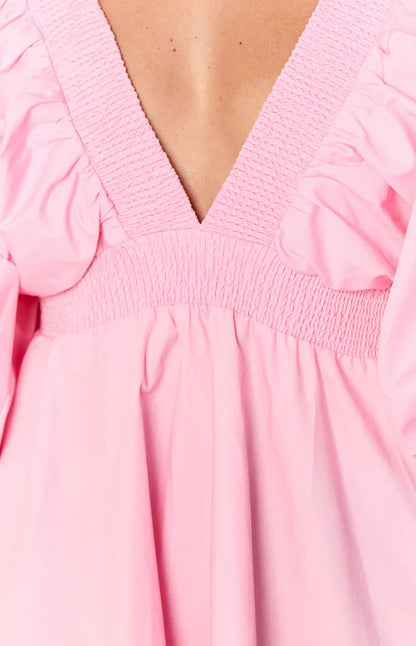 Torie Pink Short Sleeve Mini Dress