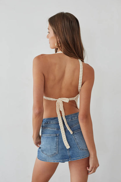 Dasha Micro Mini Denim Skort